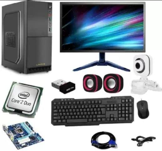 Desktop Computer Core i-3 (4 GB DDR3,320 GBS 10 Pro,15.4 Inch Screen, Assembled Desktop Computer, Open Office (Colour:-Black)