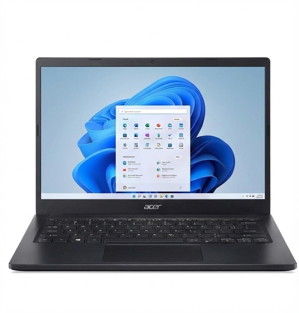 acer TravelLite Thin Laptop AMD Ryzen 5 7430U (6-Core) |8GB RAM, 512GB SSD | 14 Full HD Anti-Glare Display |Privacy Shutter| Windows 11| MS Office | Metal Body | 1.34Kg | Black | 1 Year Warranty
