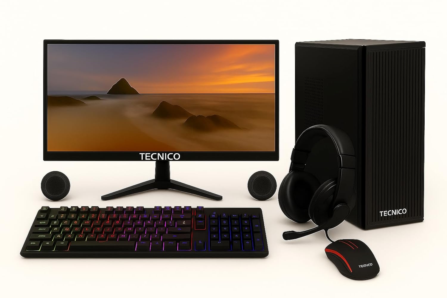 TECNICO Victory All-in-One Desktop Computer Set, i7 4770TE 2.3GHZ, 16GB DDR3 RAM, 256GB SSD, 500 GB HARDDISK, 5g WiFi + Blue Tooth,Headphone(Include 20 led Monitor)