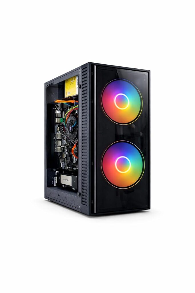 AI Desktop PC | Core i7-4770TE 2.3GHz | 8GB DDR3 RAM | 256GB SSD | 5G WiFi + Bluetooth | Windows 11 Pro | High Cooling Dual RGB Fan Cabinet(No Monitor, Keyboard, Mouse & Speaker)