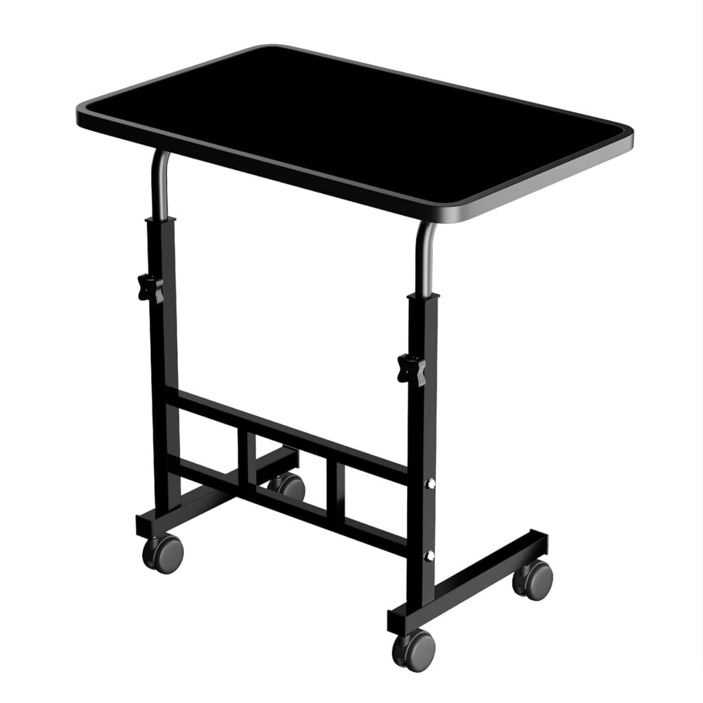 WONDWILD Multi-Purpose Laptop Table, Study Table| Bed Table| Adjustable Height, Portable for Office, Work Form Home | DIY Table, Easy to Assemble, Engineered (Black ADJ)