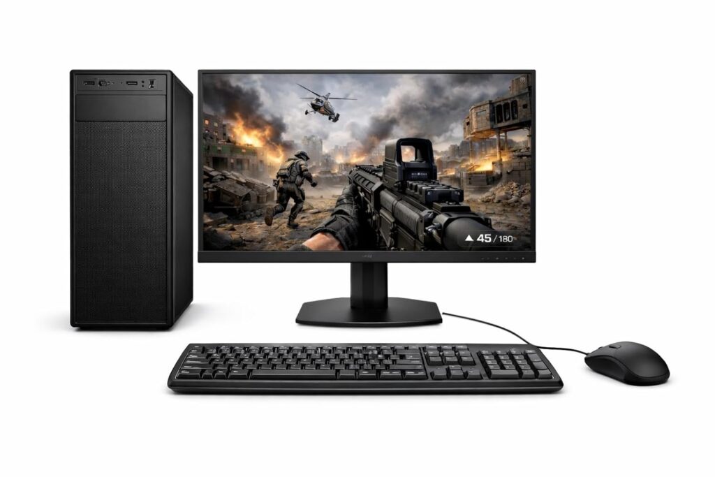 KRYNORCXY Desktop PC Set with Core i3-2100 Processor | 4GB RAM | 128GB SSD | 19 Inch LED Monitor | HD Graphics 2000 | 450W PSU | WiFi | Windows 10 Pro | Keyboard & Mouse Included