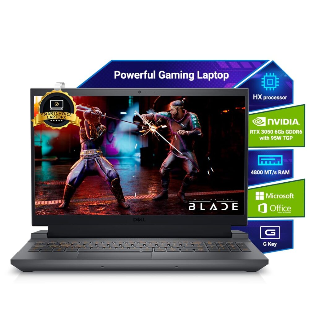 Dell G15, 13th Gen Intel Core i5-13450HX Processor, NVIDIA RTX 3050-6GB, (16GB RAM 1TB SSD) FHD 15.6/39.62 cm, Orange Backlit Keyboard, Win 11, MS Office24, Dark Shadow Grey, 2.65Kg Gaming Laptop