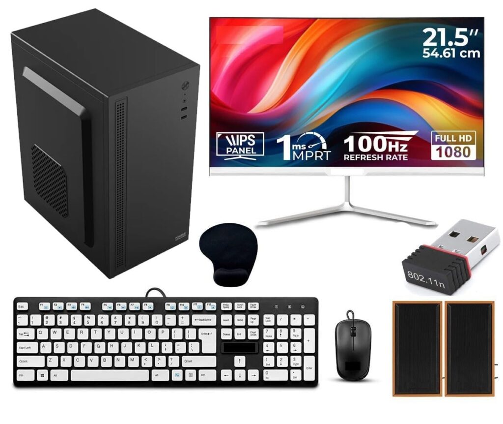 Desktop Computer Set with i7 3770, 21.5-inch FHD 100Hz Monitor, 8GB RAM, 256GB SSD, Windows 10, Keyboard, Mouse, Wi-Fi Dongle, Speakers