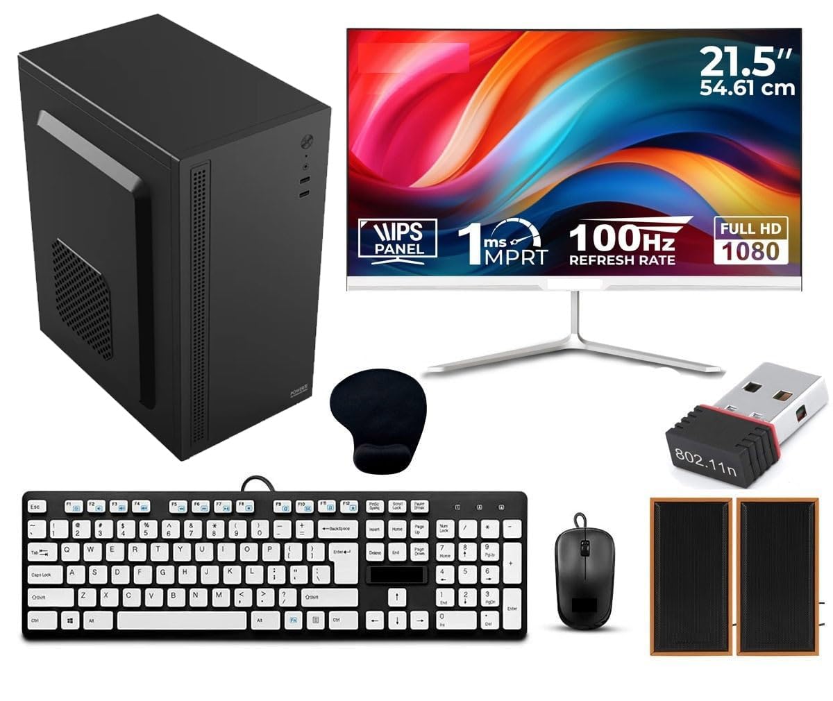 Desktop Computer Set with i7 3770, 21.5-inch FHD 100Hz Monitor, 8GB RAM, 256GB SSD, Windows 10, Keyboard, Mouse, Wi-Fi Dongle, Speakers