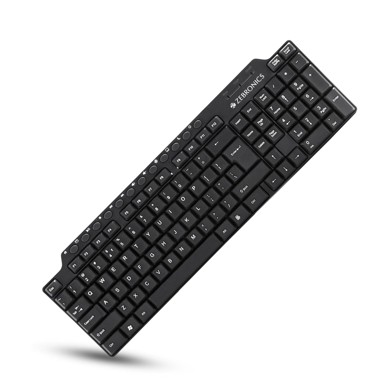 Zebronics ZEB-KM2100 Multimedia USB Keyboard Comes with 114 Keys Including 12 Dedicated Multimedia Keys & with Rupee Key Zebronics ZEB-KM2100 Multimedia USB Keyboard Comes with 114 Keys Including 12 Dedicated Multimedia Keys & with Rupee Key