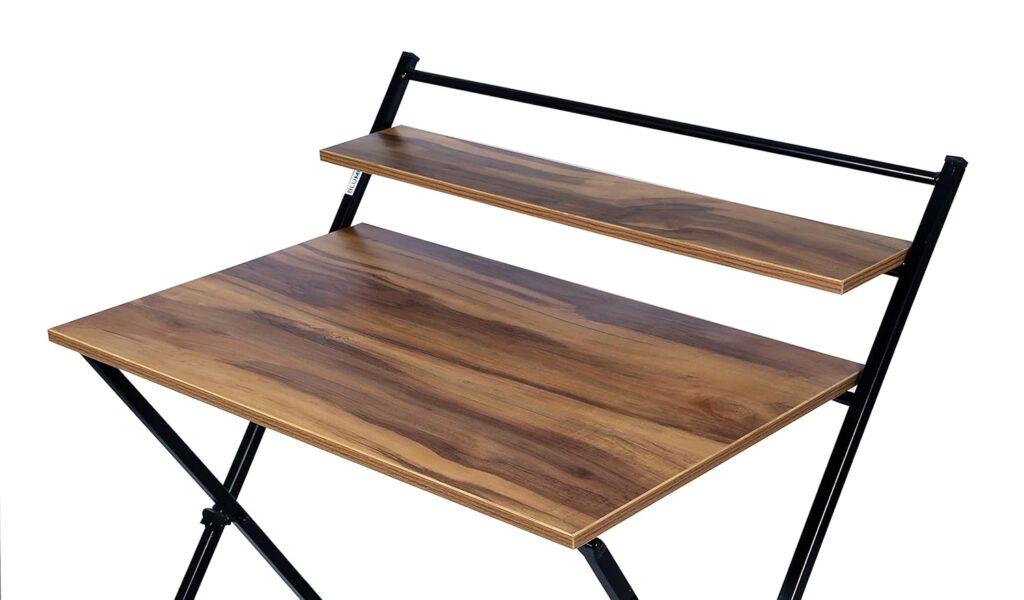 BLUMUNO X-Plus Folding Table for Home, Office, Art, Study, Computer and Gaming I Foldable Desk I Work from Home I Multipurpose I Engineered Wood Top I No Assembly Required (Natural Wooden Finish)