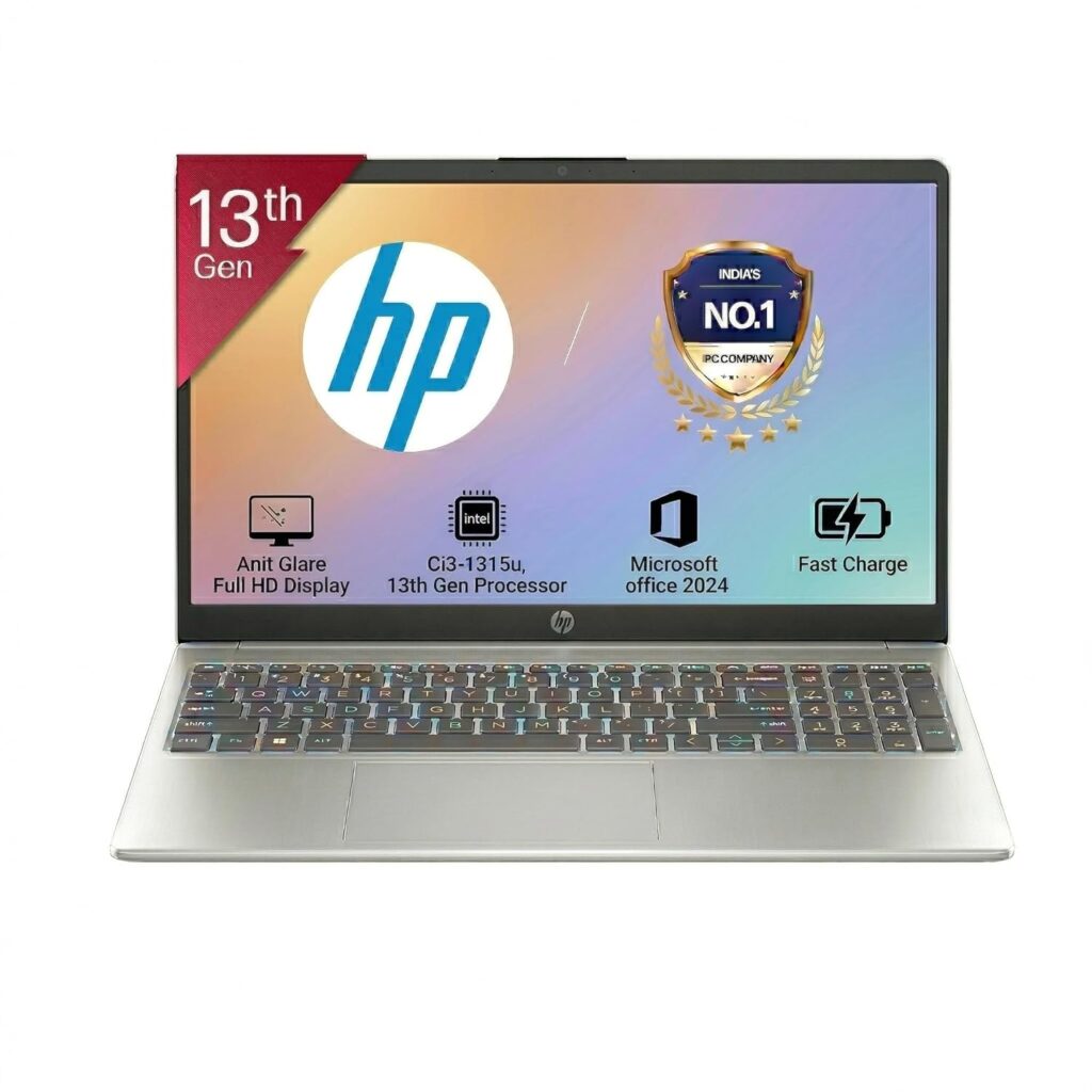 HP 15, 13th Gen Intel Core i3-1315U Laptop (8GB DDR4,512GB SSD) Anti-Glare, Micro-Edge,15.6/39.6cm, FHD, Win11,M365 Basic(1yr),Office Home24, Silver,1.59kg, FHD Camera w/Privacy Shutter, fd0569TU HP 15, 13th Gen Intel Core i3-1315U Laptop (8GB DDR4,512GB SSD) Anti-Glare, Micro-Edge,15.6/39.6cm, FHD, Win11,M365 Basic(1yr),Office Home24, Silver,1.59kg, FHD Camera w/Privacy Shutter, fd0569TU