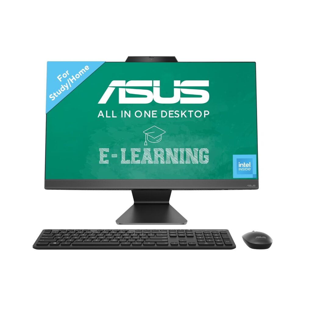 ASUS AIO A3202,21.45 FHD,Intel Celeron 7305, All-in-One PC (8GB/256GB/Windows 11/MS Office 365 Basic (1Year)*/Office 2024/Black/4.84 Kg), with Wireless Keyboard & Wireless Mouse, A3202WBA-BPB009WS