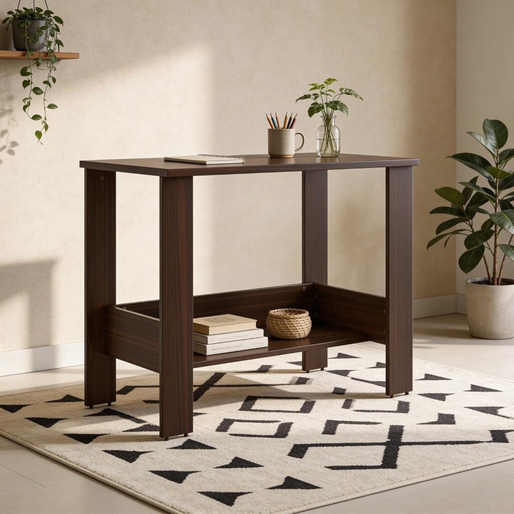 Green Soul Indus Study Table| 𝖨𝖲-𝟥𝟢𝟪𝟩 Complaint Engineered Wood| Compact Design|Hidden Book Shelf|Computer Table for Home PC|Writing Desk for Adults & Students | 90cm Wide|1 Yr Warranty – Wenge