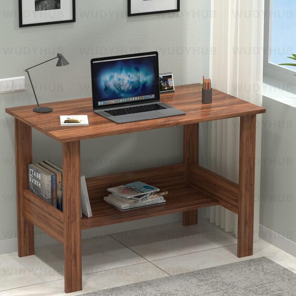Wudyhub Computer Home/Office Desk | Writing Study | Laptop Table | Modern Simple Desk | Small Desks for Small Spaces | Sturdy Desk for Home, Office, Bedroom, Living Room (ST-09-Brown)