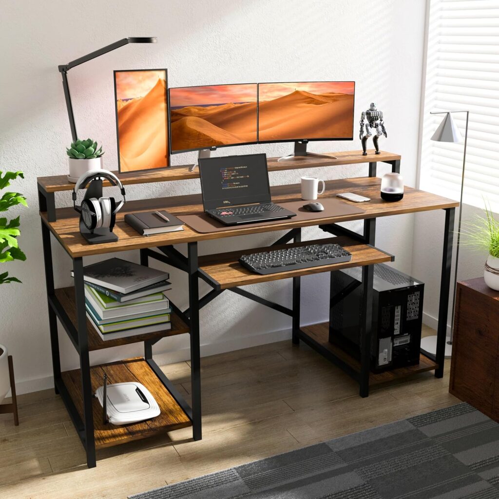 Klaxon Office Table for Home | Workstation Table Desk for Home Office | Computer Table for PC with Keyboard Tray (KB 150 CM-Forest Dark, DIY Installation)