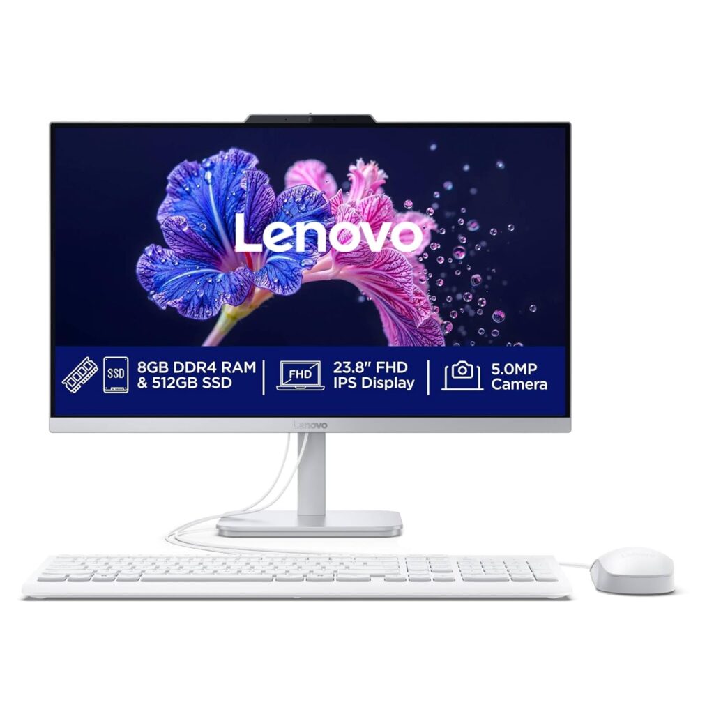 Lenovo A100 All in one Intel® Core™ i3-N305 23.8 FHD (1920×1080) 3-Side Edgeless All-in-One Desktop (8GB/512GB SSD/Win11/MS Office 2024/5MP Camera/USB Calliope Keyboard & Mouse) F0J6005GIN Lenovo A100 All in one Intel® Core™ i3-N305 23.8 FHD (1920×1080) 3-Side Edgeless All-in-One Desktop (8GB/512GB SSD/Win11/MS Office 2024/5MP Camera/USB Calliope Keyboard & Mouse) F0J6005GIN